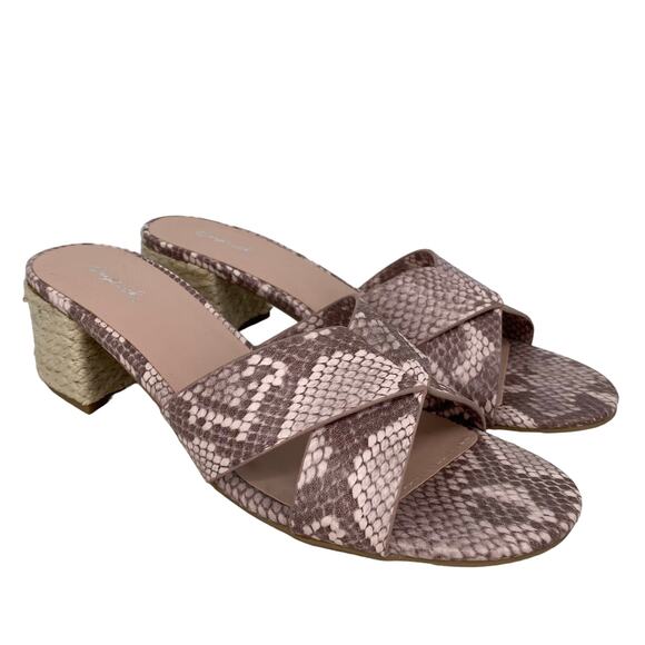 Qupid Snakeskin Cross Strap Espadrilles Sandals NWOT Size 8 - Picture 1 of 9